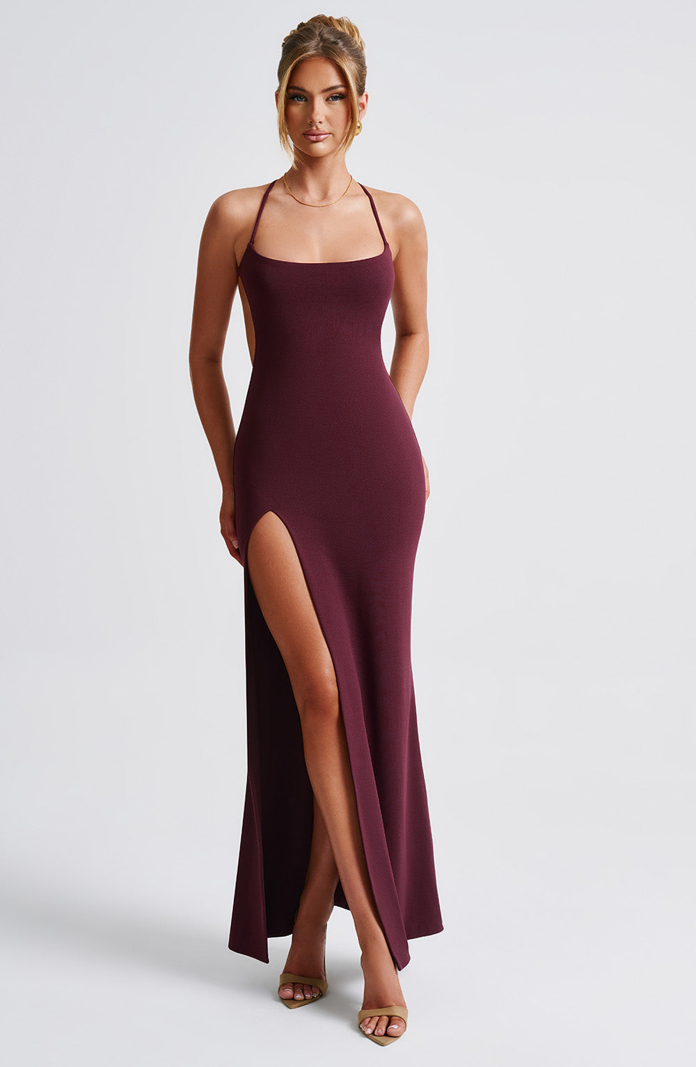 Beatrix Maxi Elbise - Kiraz