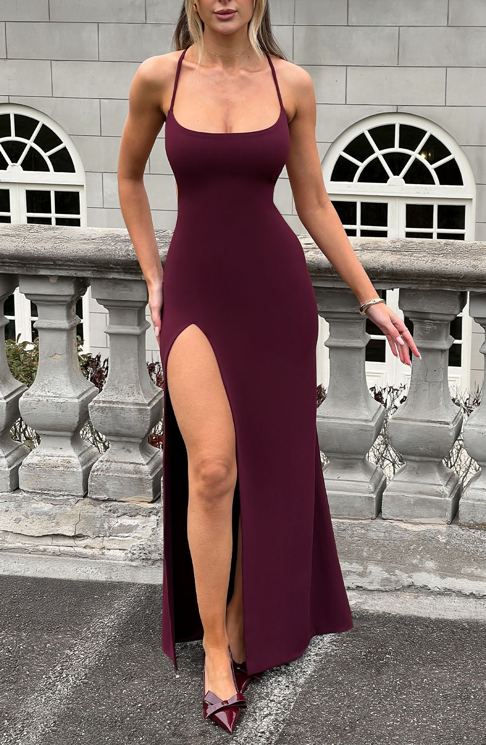 Beatrix Maxi Elbise - Kiraz