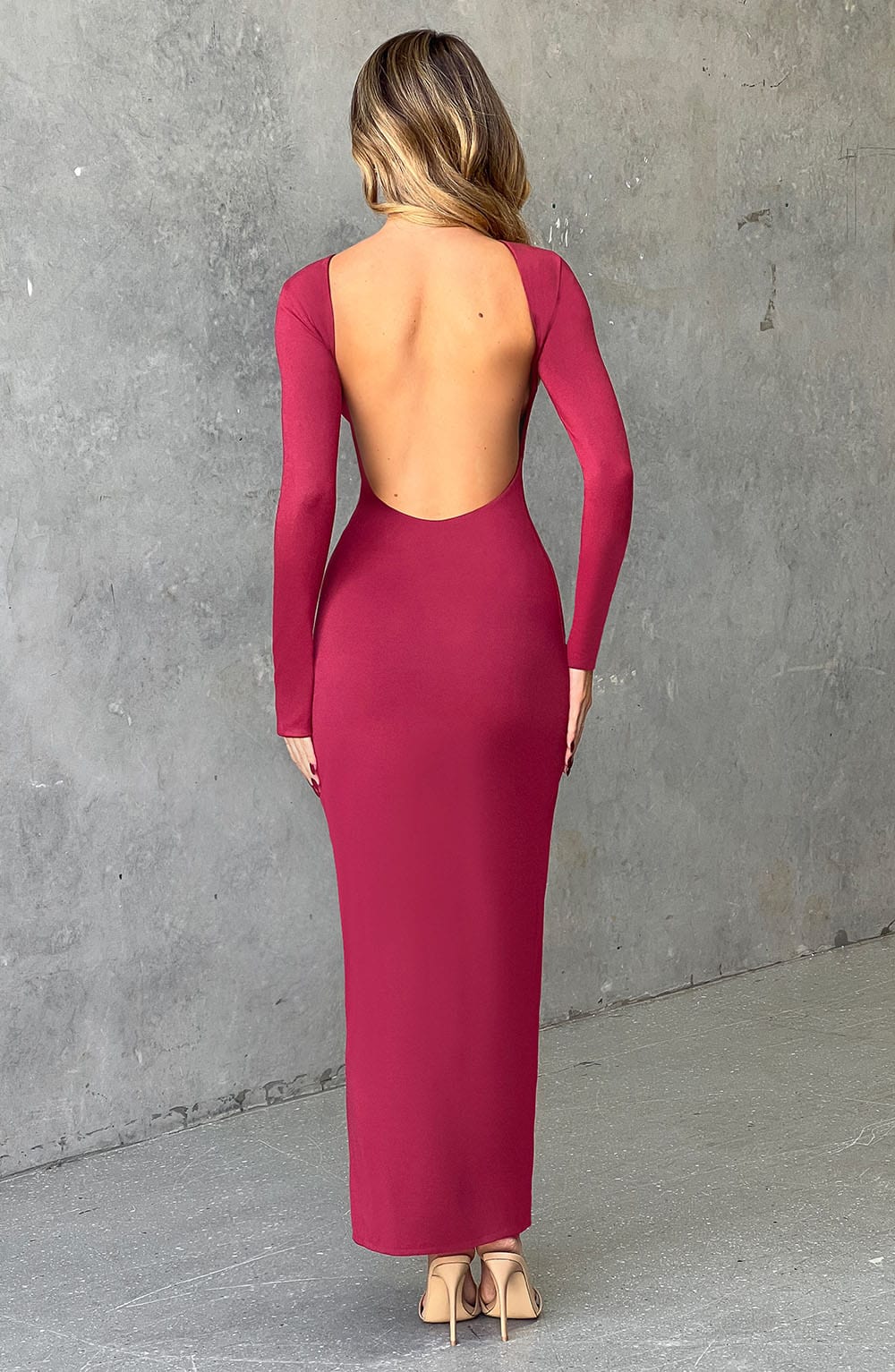 Aleena Maxi Elbise - Kiraz