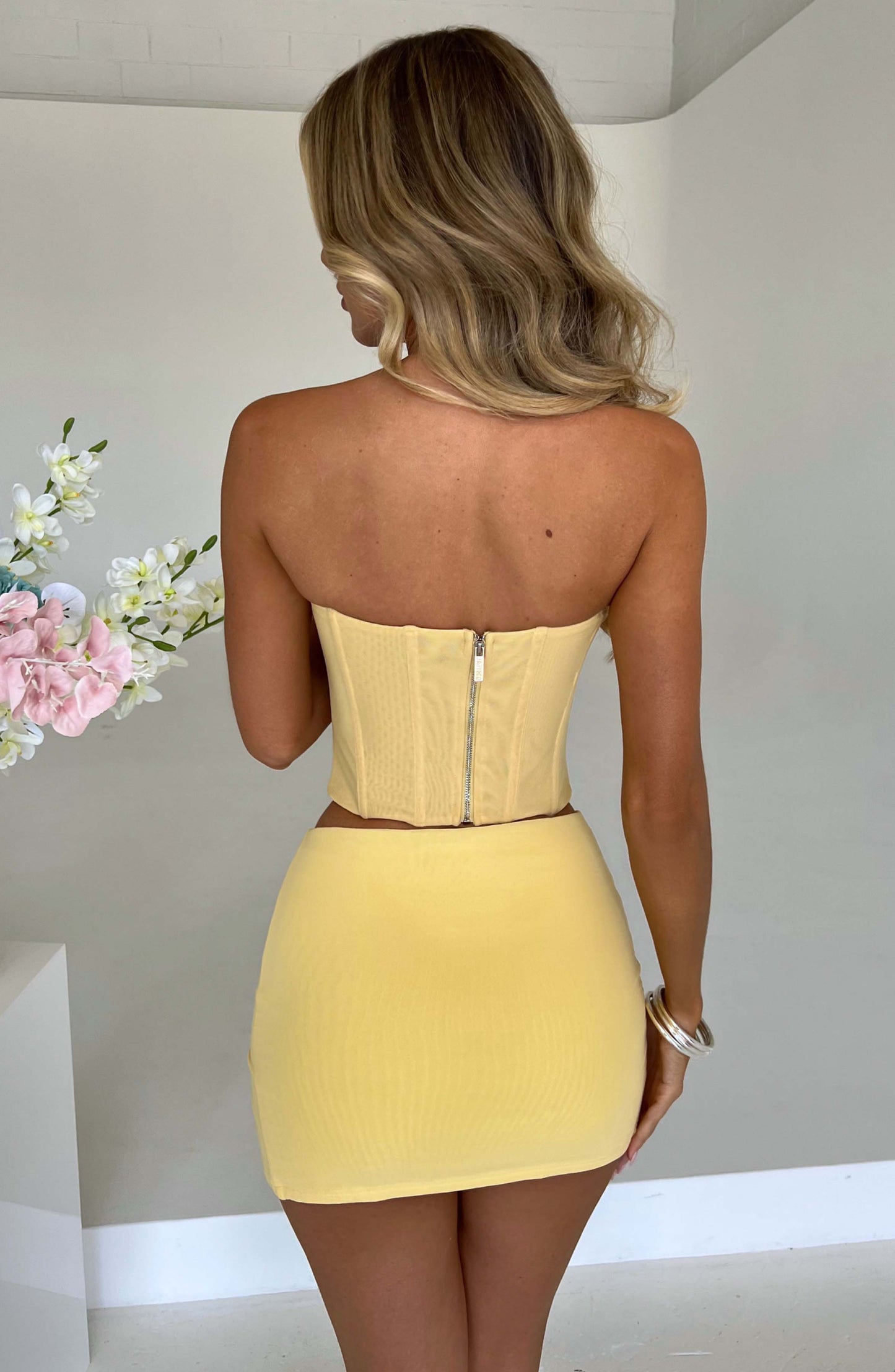 Alina Mini Etek - Citron