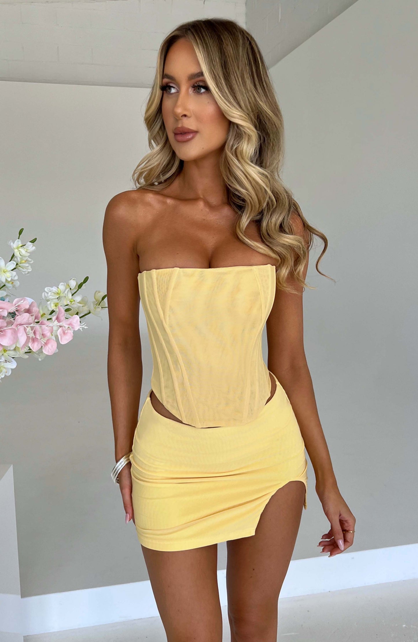Alina Mini Etek - Citron