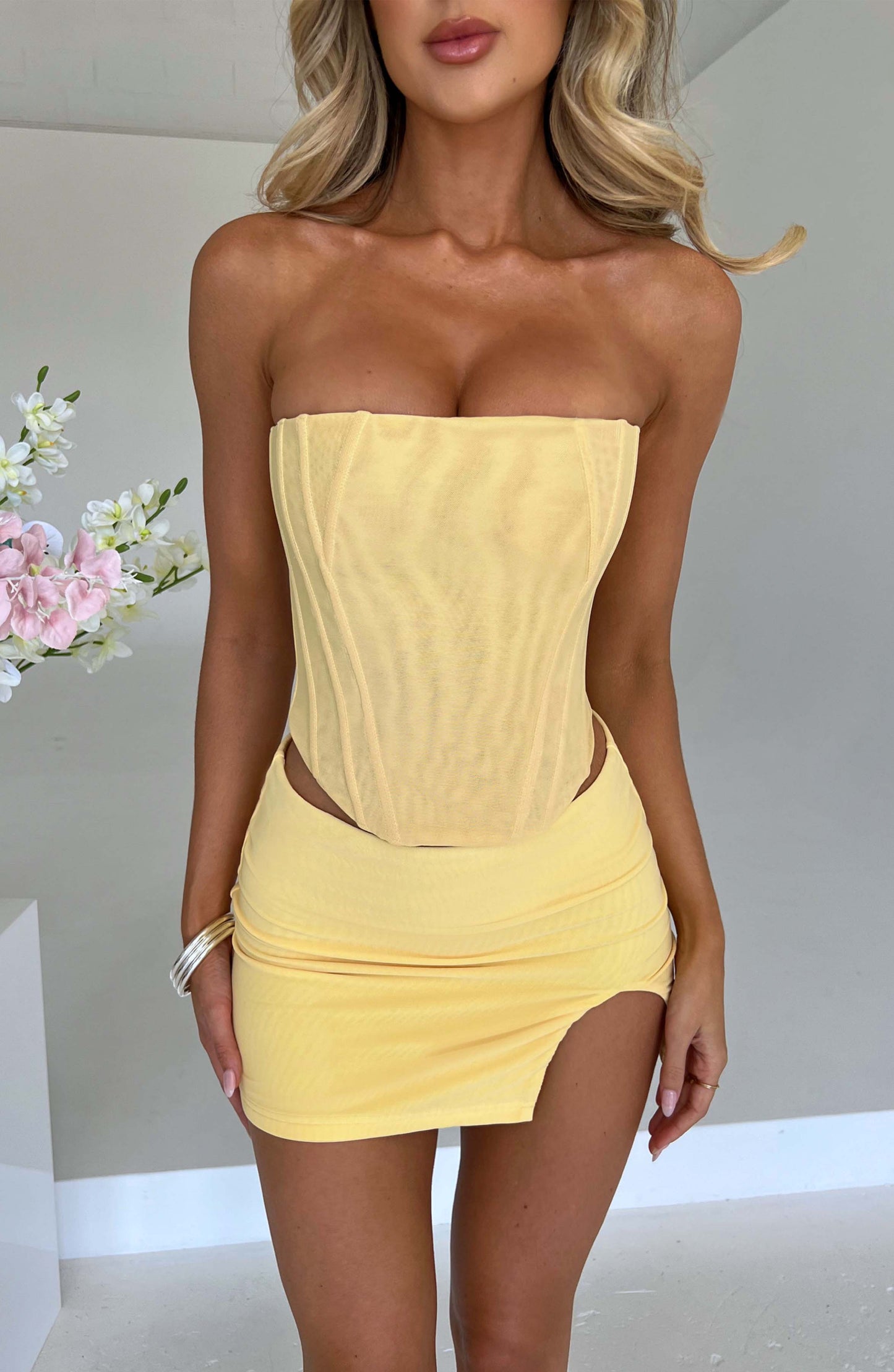 Alina Mini Etek - Citron