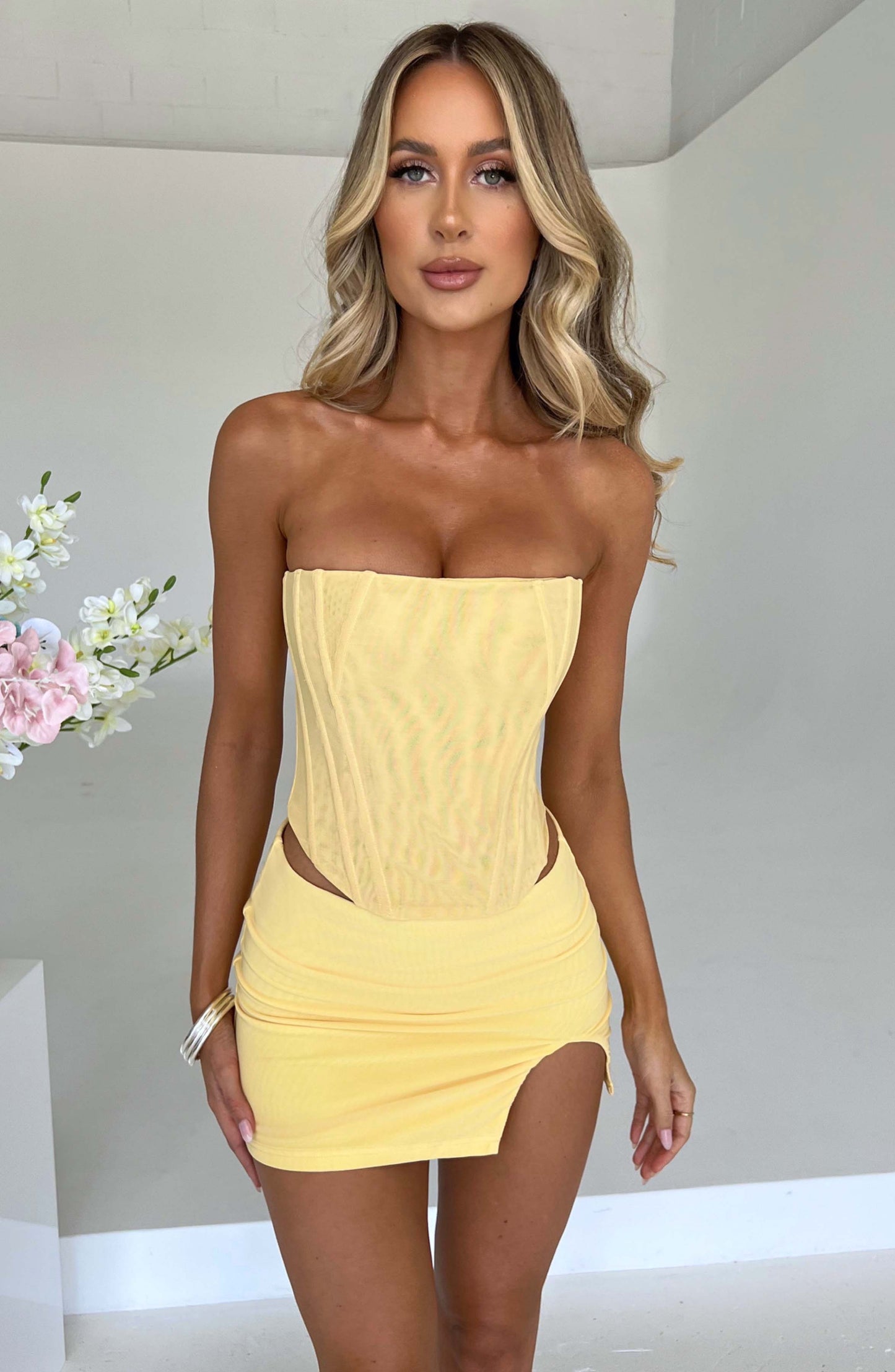 Alina Mini Etek - Citron