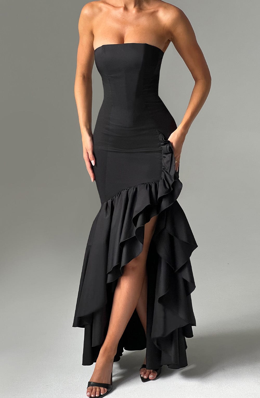 Angelina Maxi Elbise - Siyah