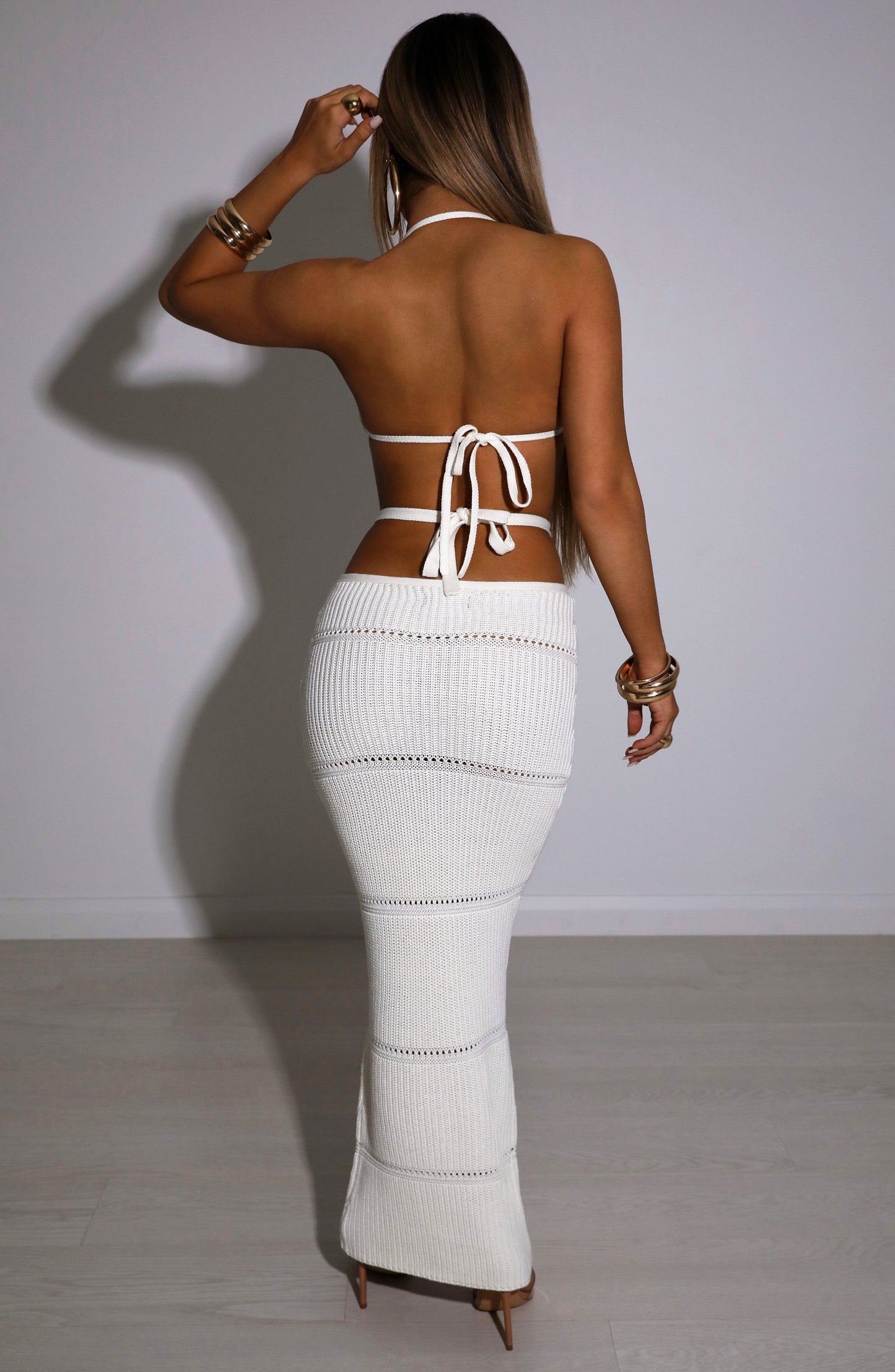 Aubery Maxi Etek - White