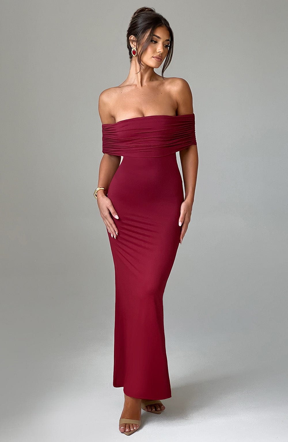 Belinda Maxi Elbise - Şarap