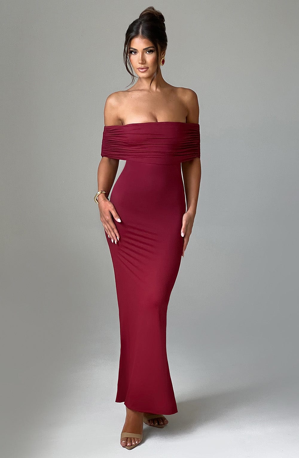 Belinda Maxi Elbise - Şarap