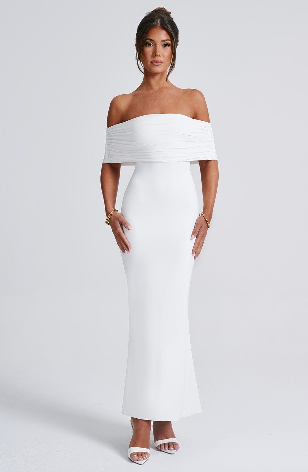 Belinda Maxi Elbise - Beyaz