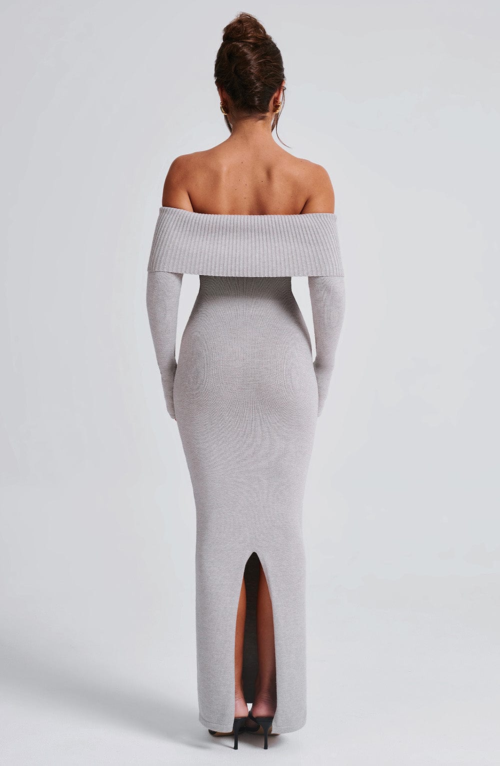 Beverley Knit Maxi Elbise - Gray