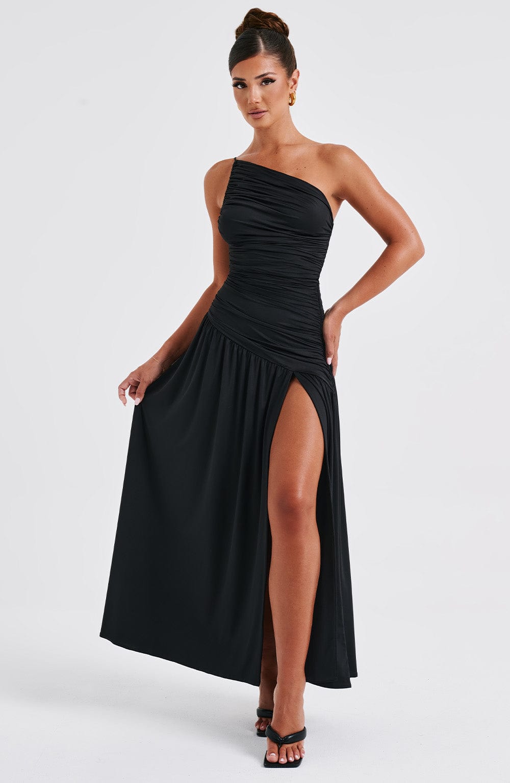Robe longue Claudia - Siyah