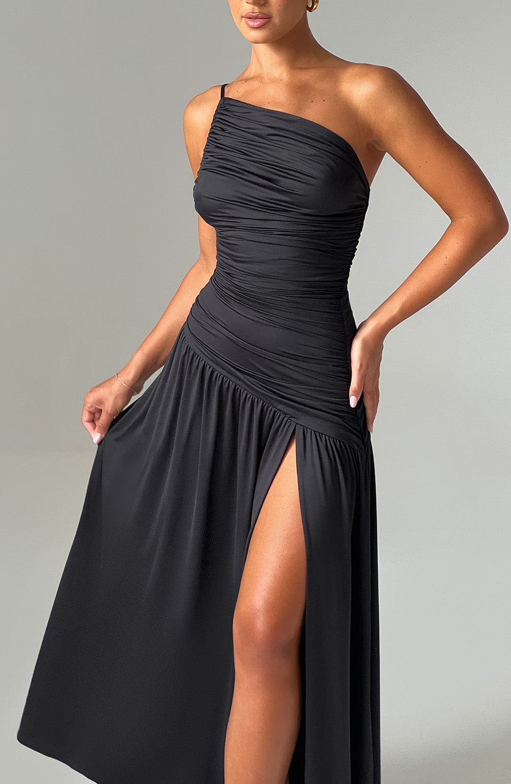 Robe longue Claudia - Siyah