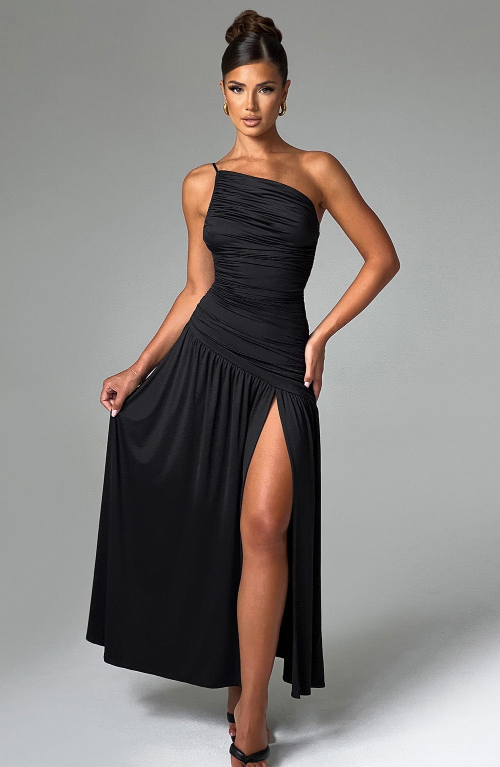 Robe longue Claudia - Siyah