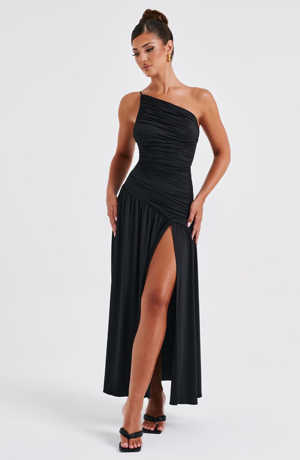 Robe longue Claudia - Siyah
