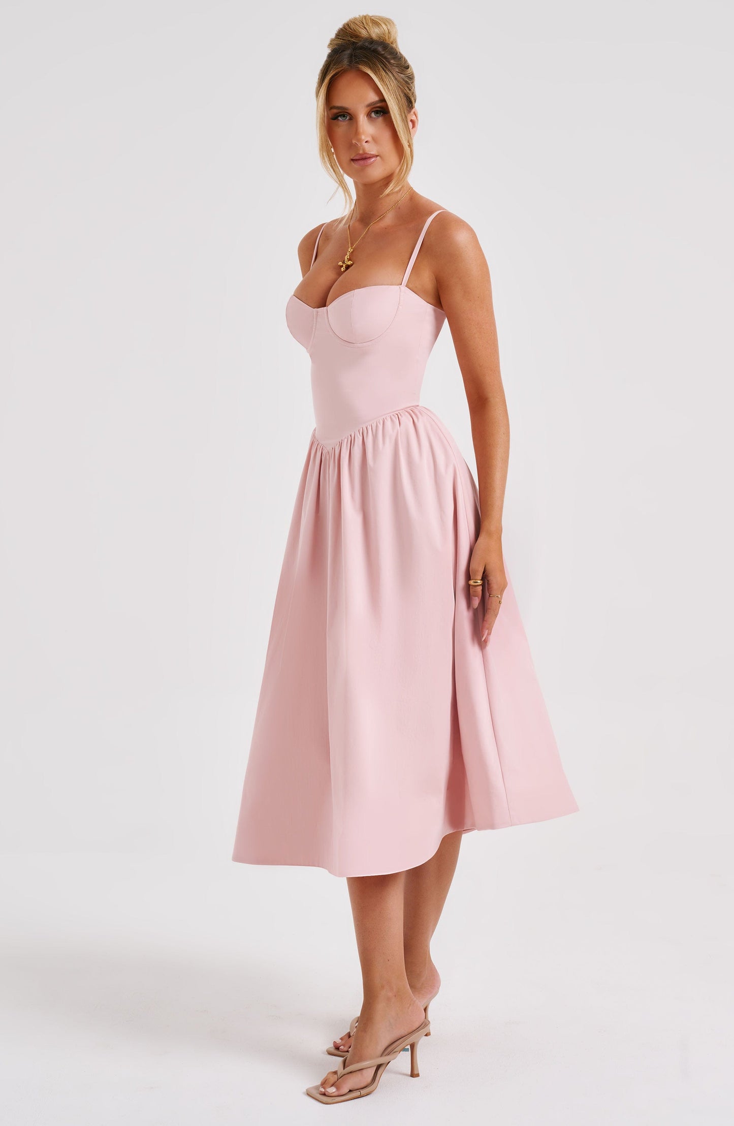 Daisey Midi Elbise - Blush