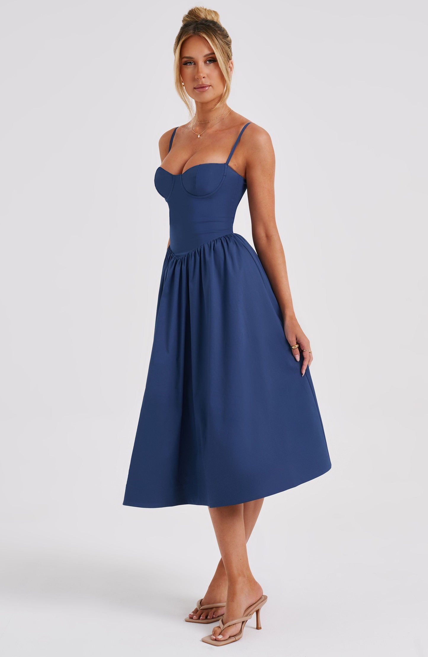 Daisey Midi Elbise - Navy