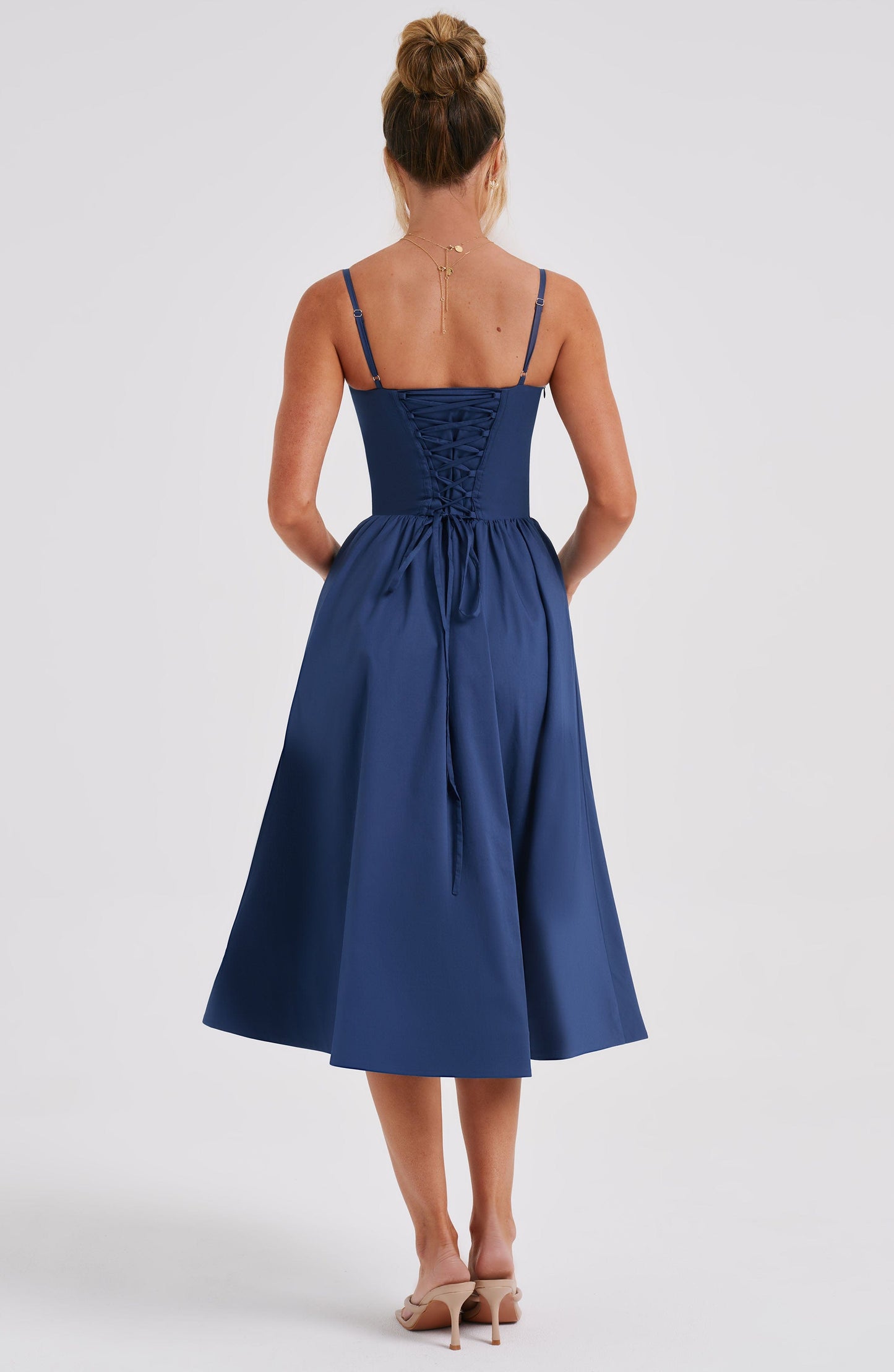 Daisey Midi Elbise - Navy