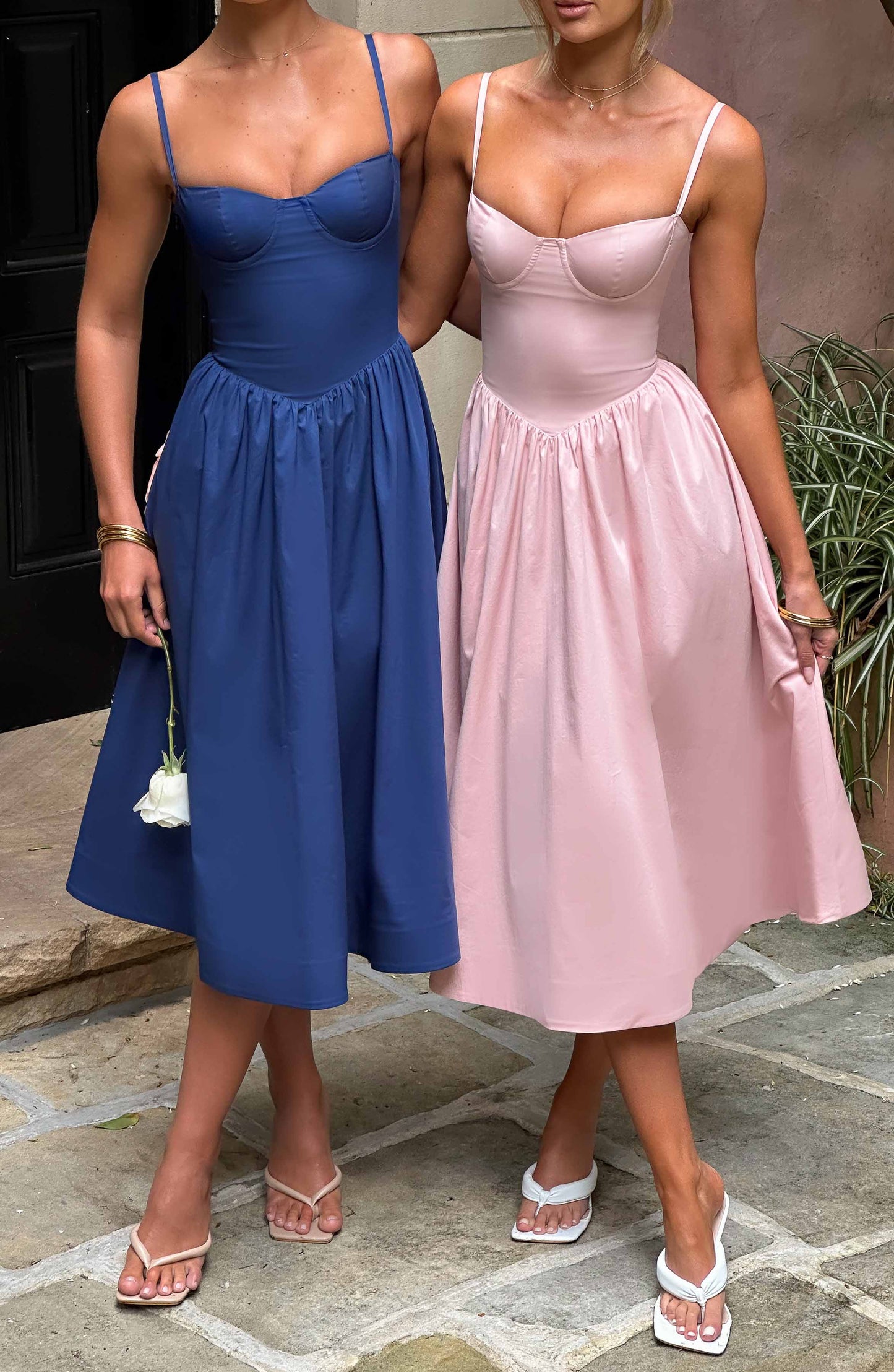 Daisey Midi Elbise - Navy