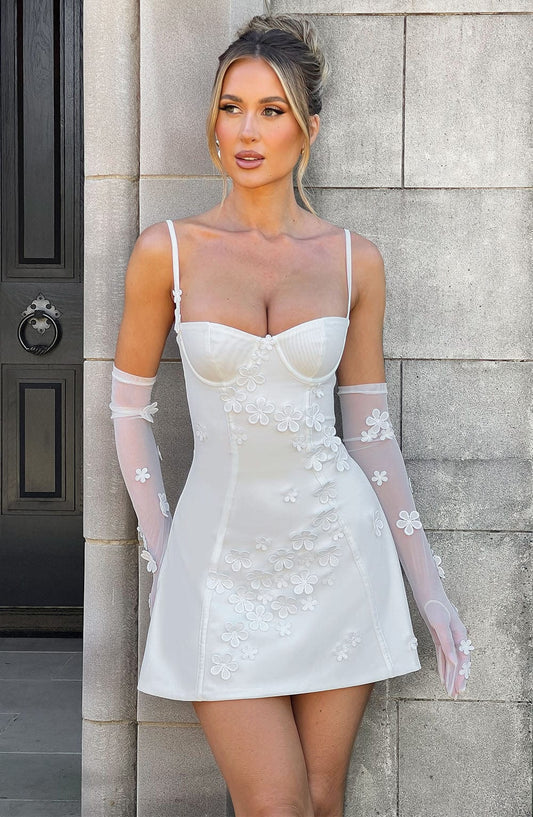 Robe courte Dalary - Ivoire