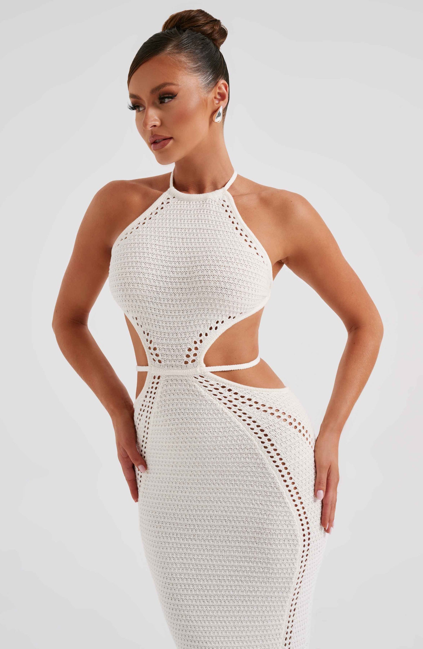 Robe longue Delia - Blanc