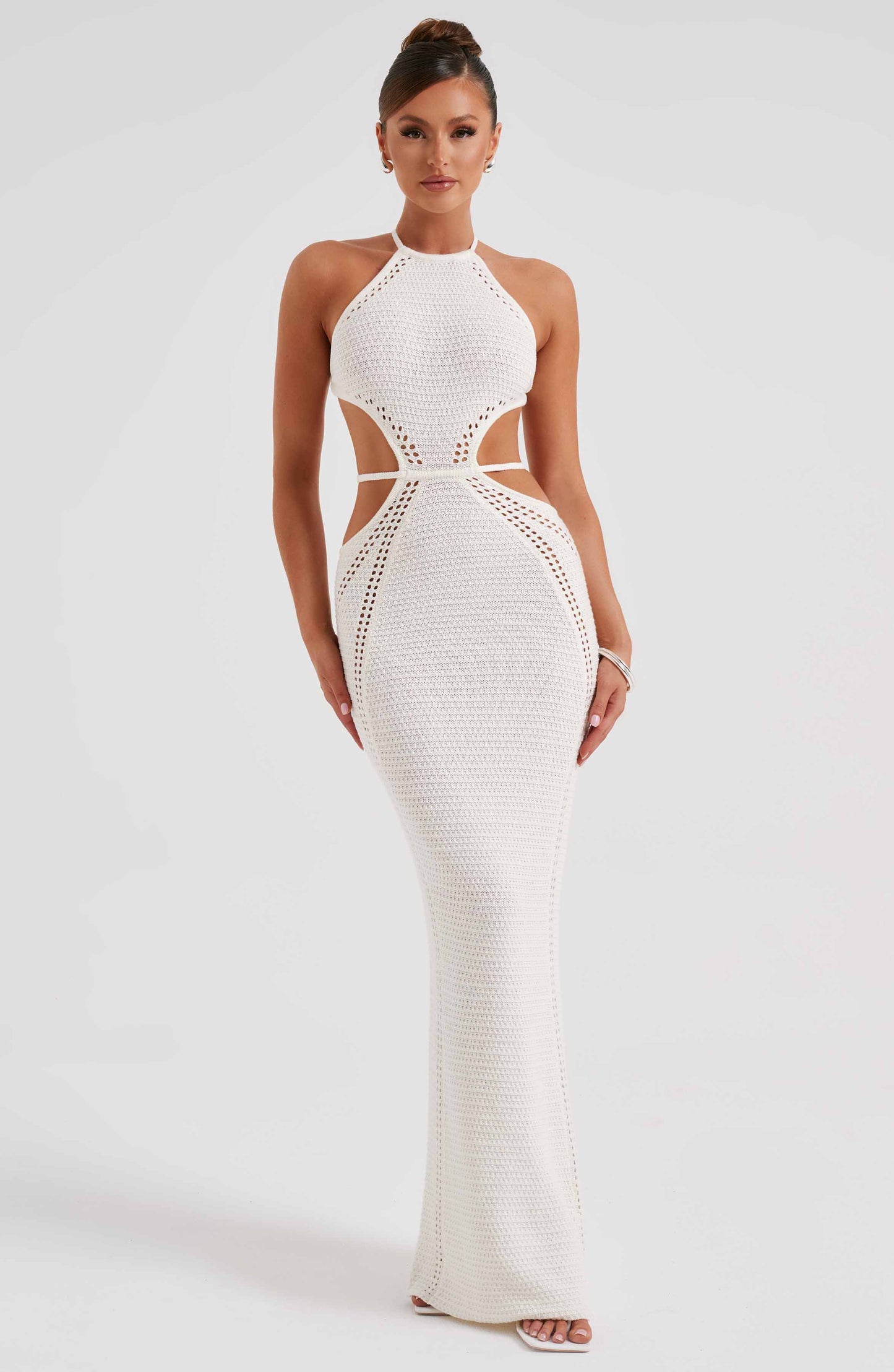 Robe longue Delia - Blanc