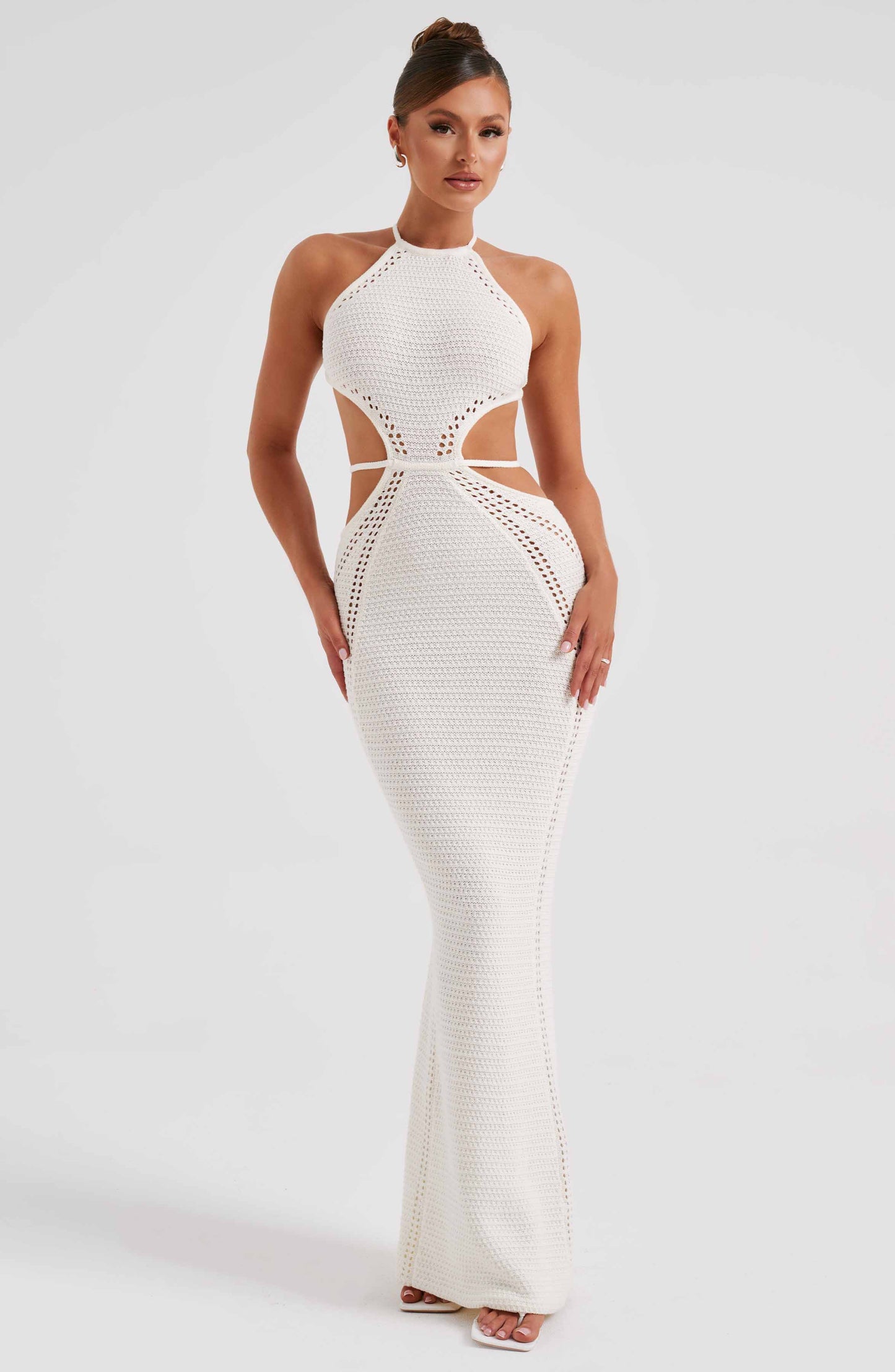 Robe longue Delia - Blanc