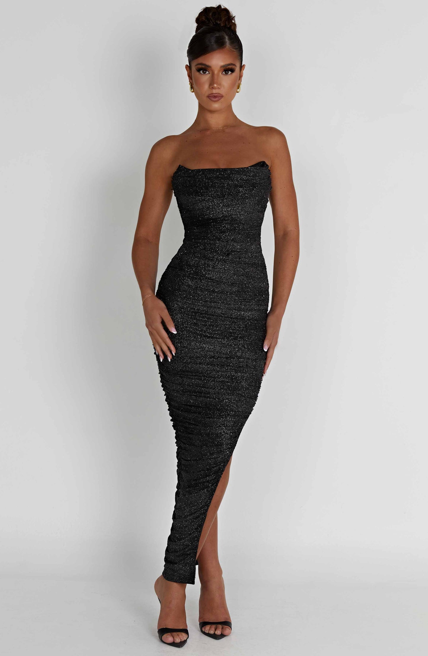 Robe Demi Maxi - Noir Scintillant