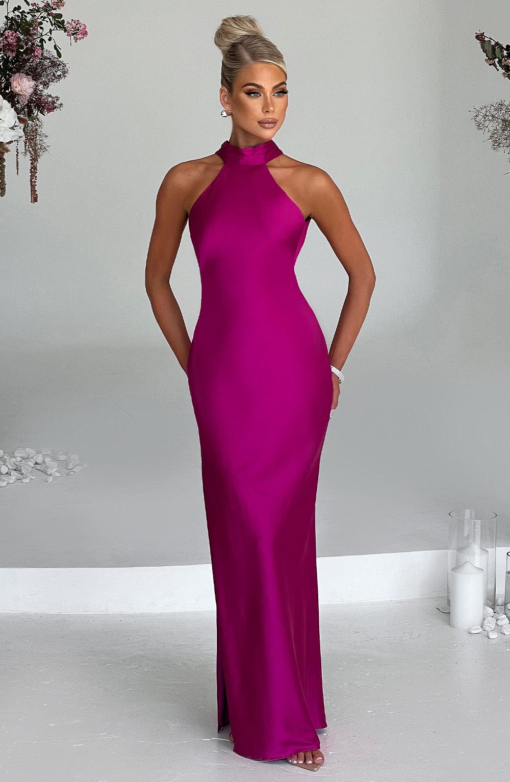 Robe longue Etta - Rose vif