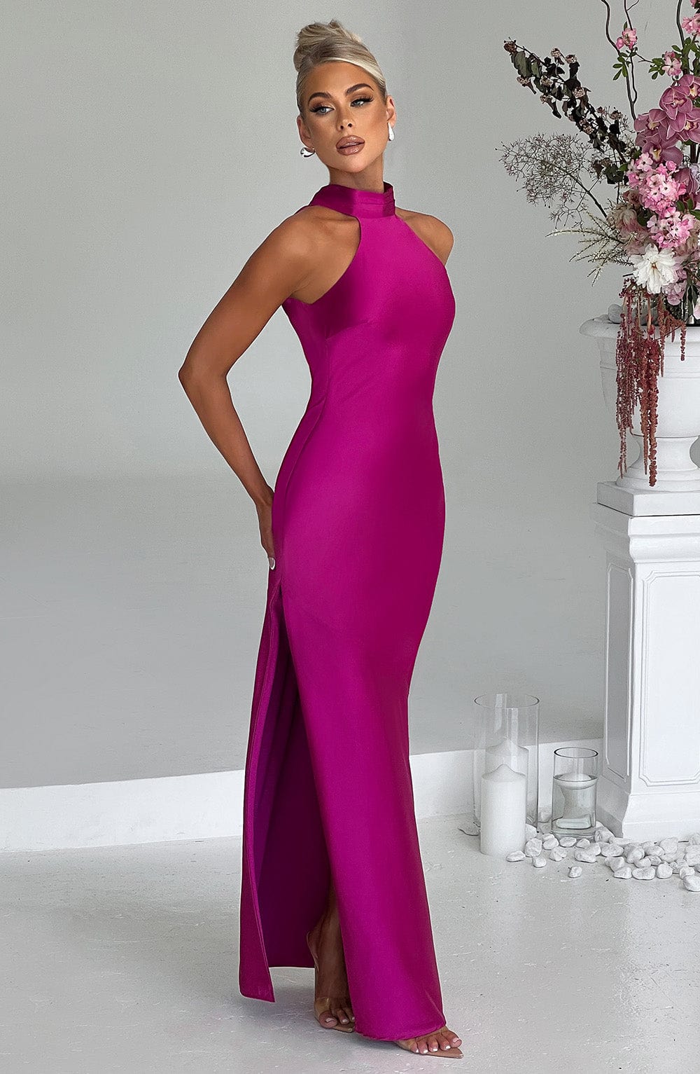 Robe longue Etta - Rose vif