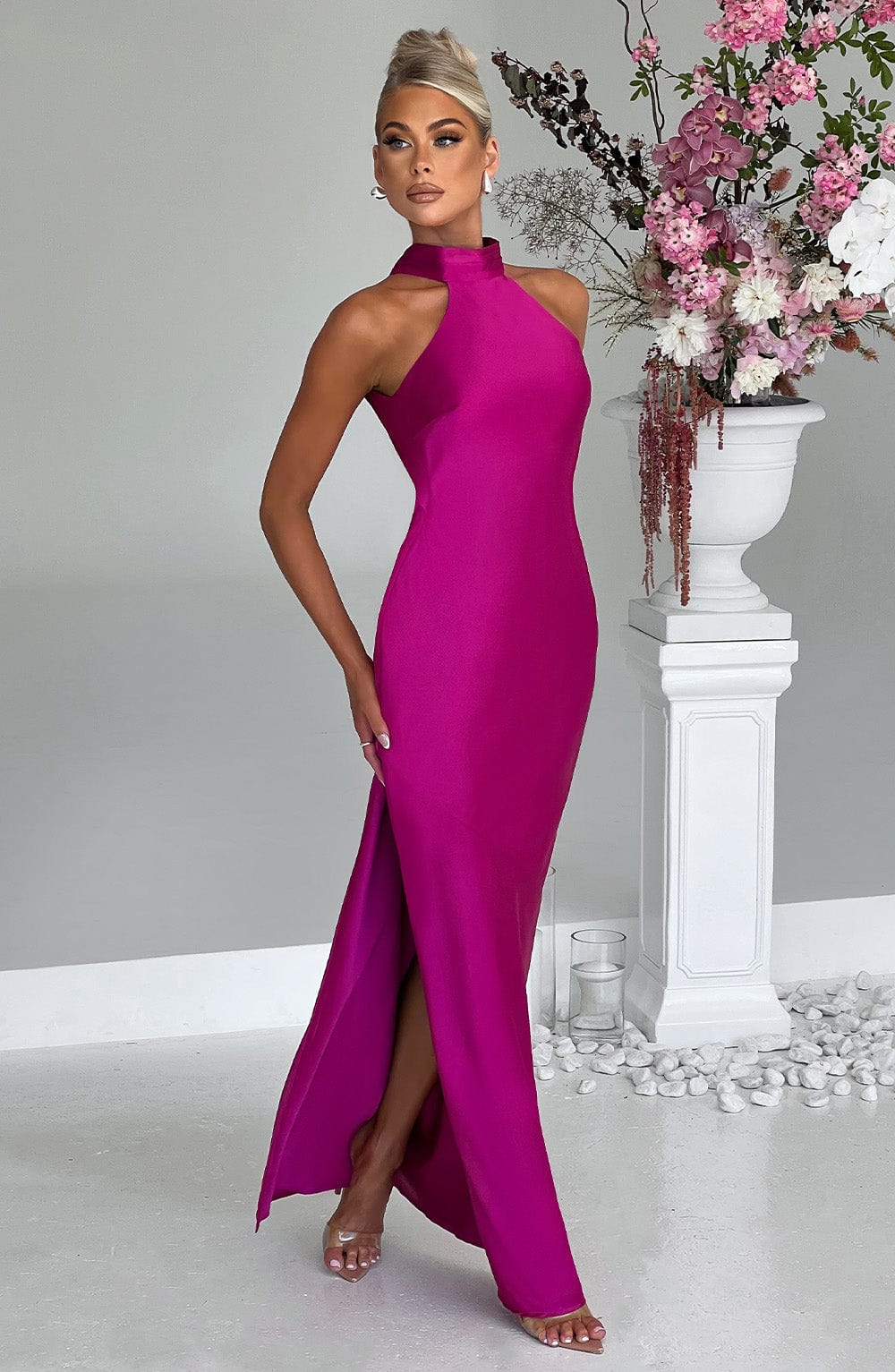 Robe longue Etta - Rose vif