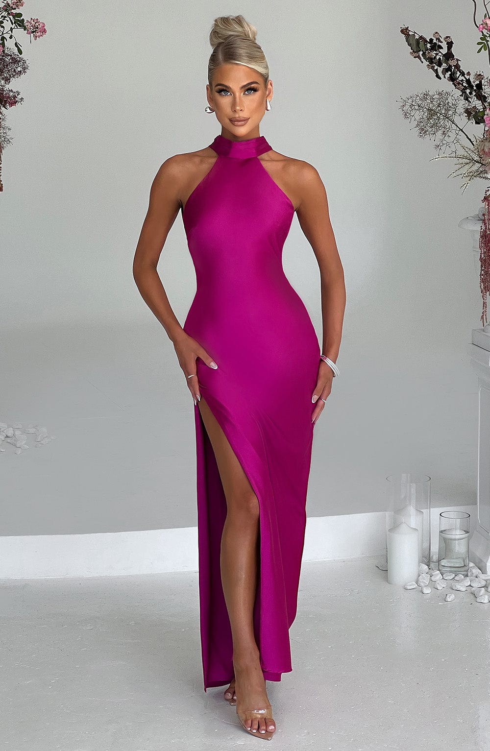 Robe longue Etta - Rose vif