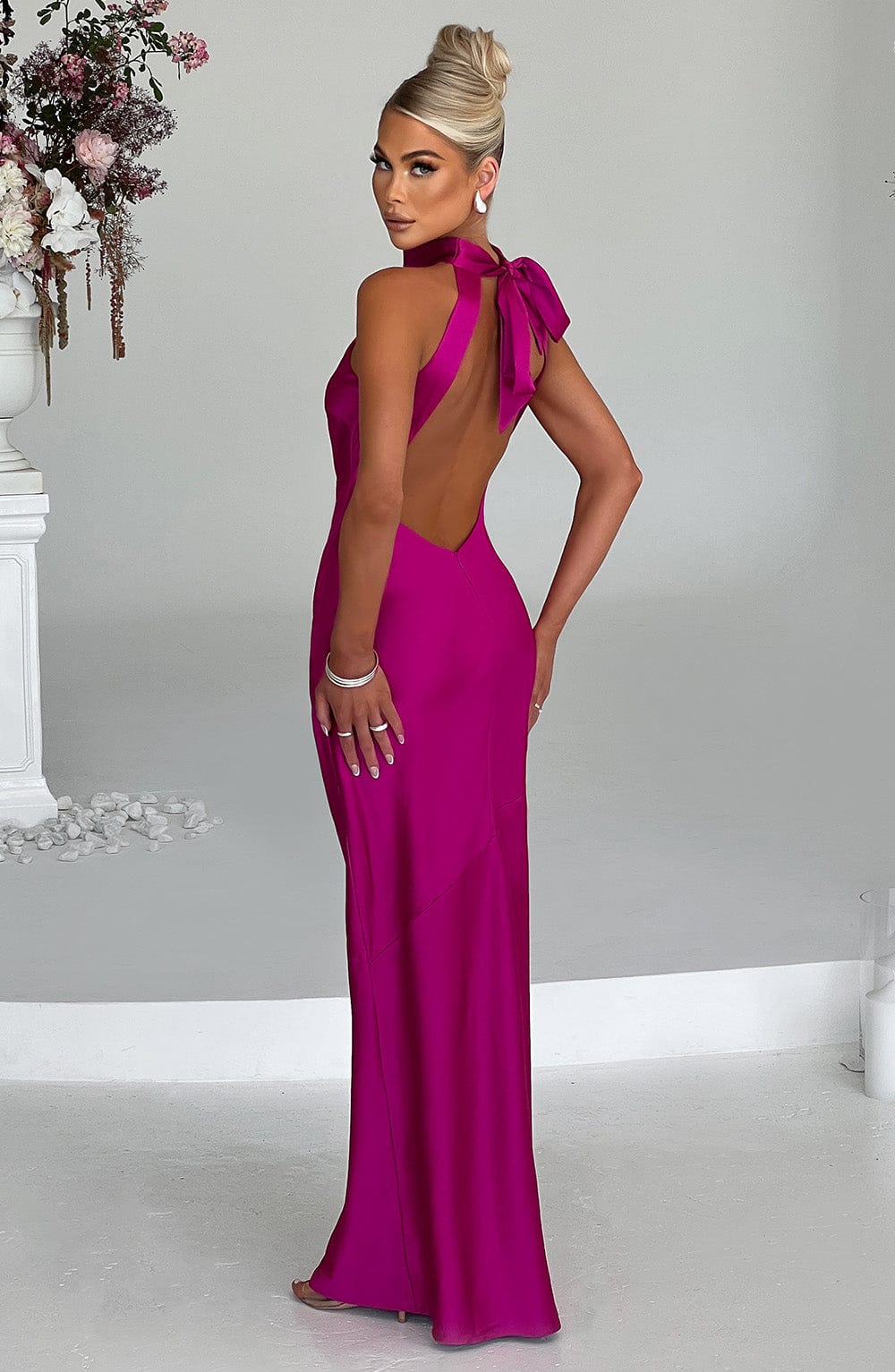 Robe longue Etta - Rose vif