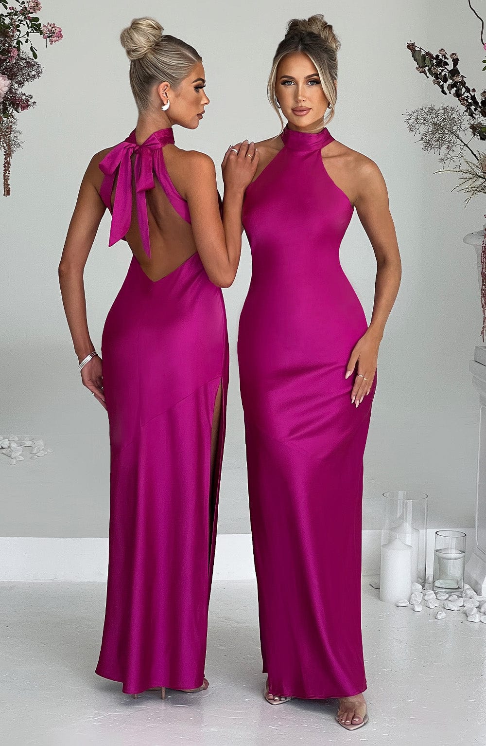 Robe longue Etta - Rose vif