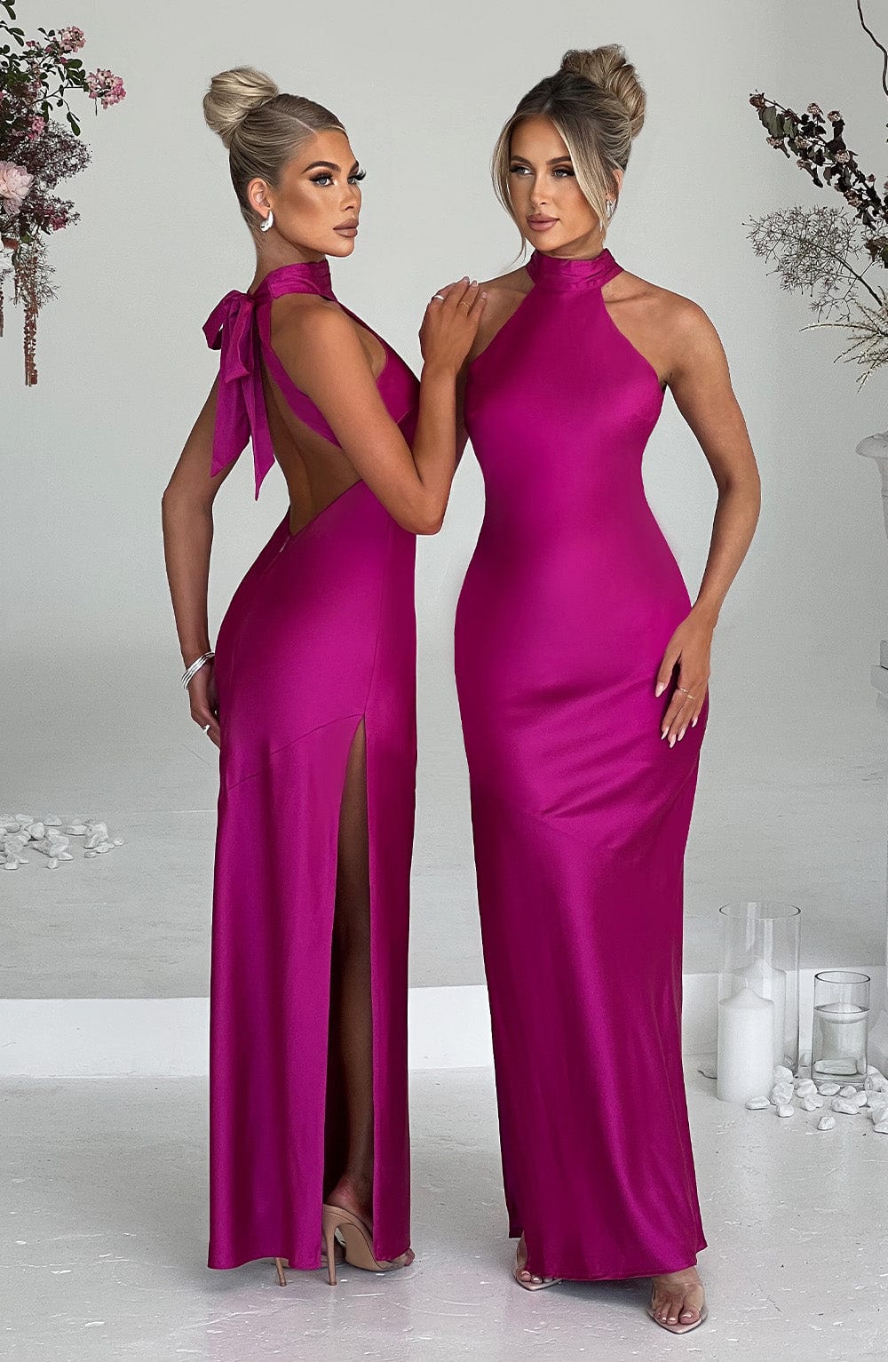 Robe longue Etta - Rose vif