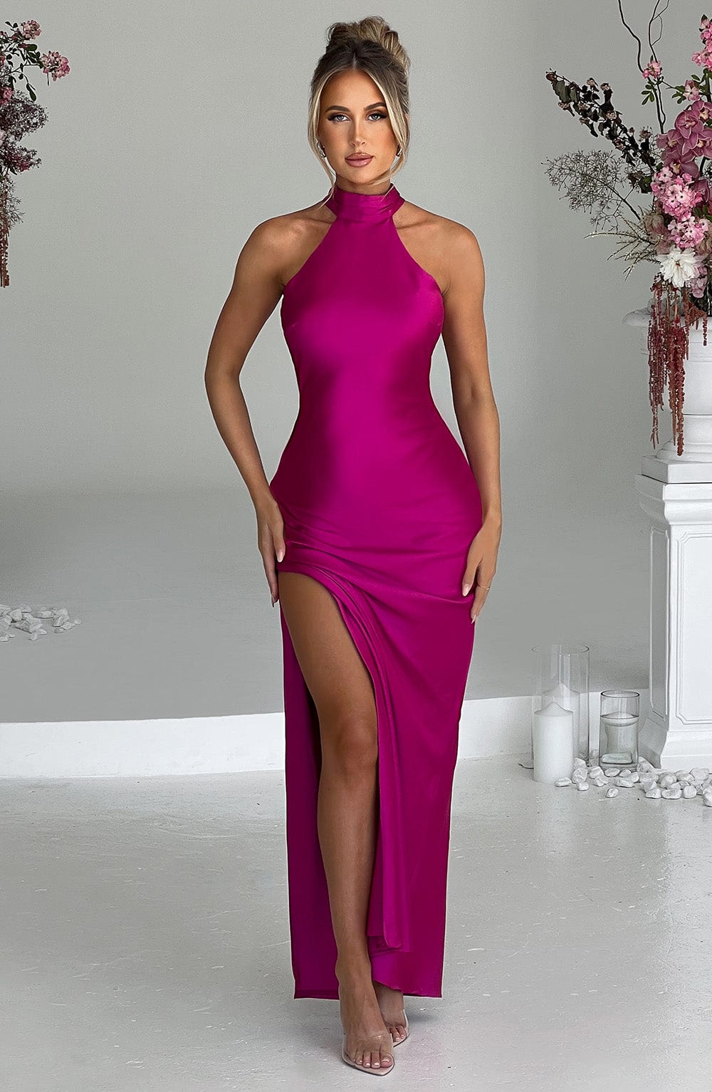 Robe longue Etta - Rose vif