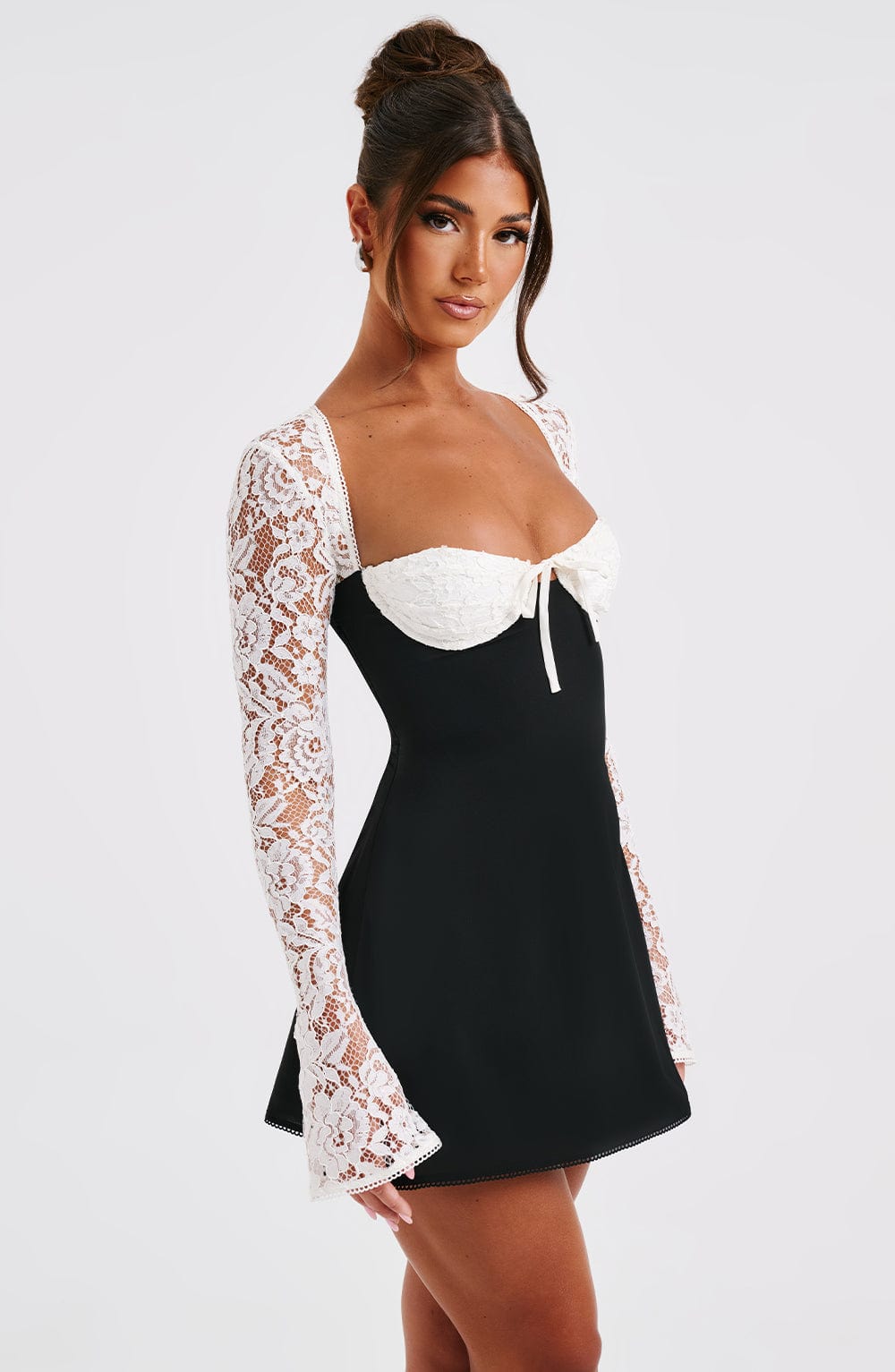 Robe courte Jacinta - Noir/Blanc