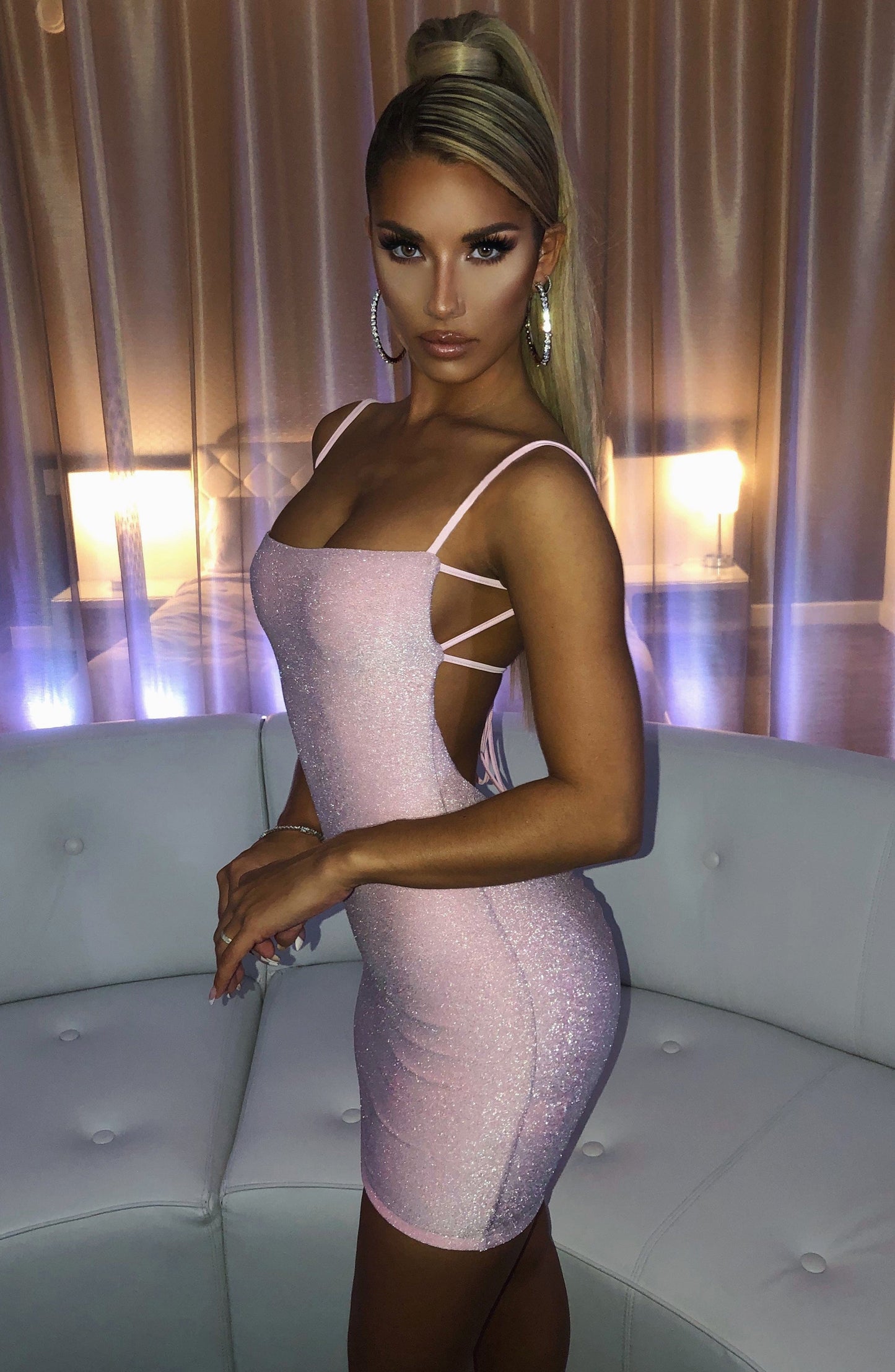 Robe mini Sahara - Rose scintillant