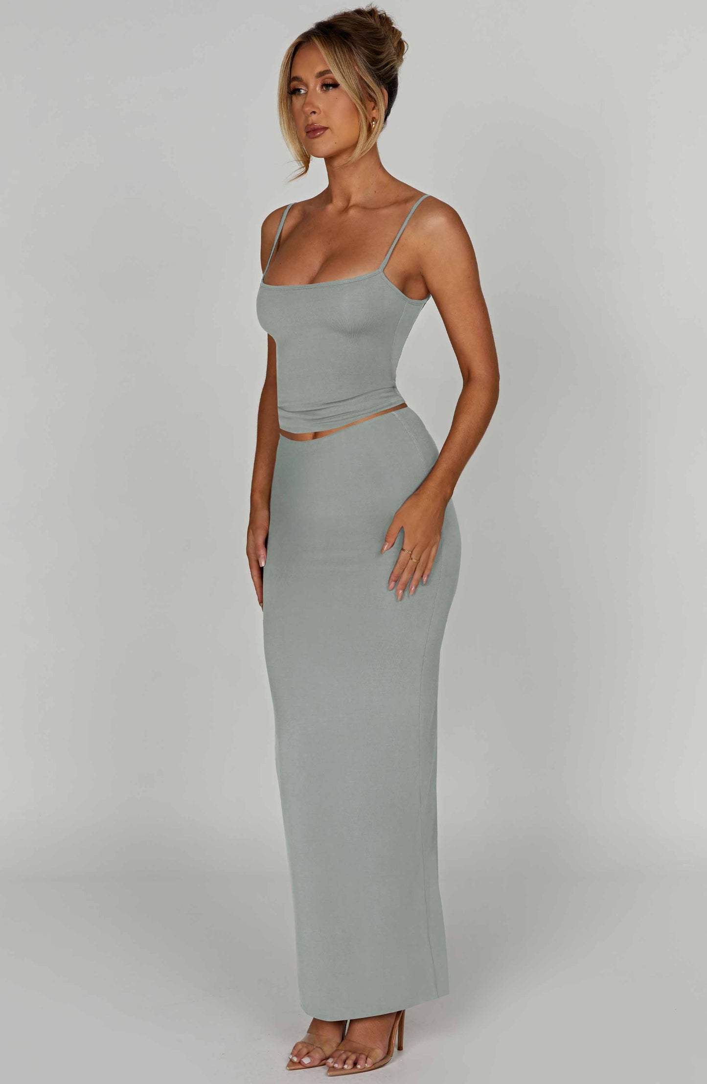 Yazmin Maxi Etek - Çelik