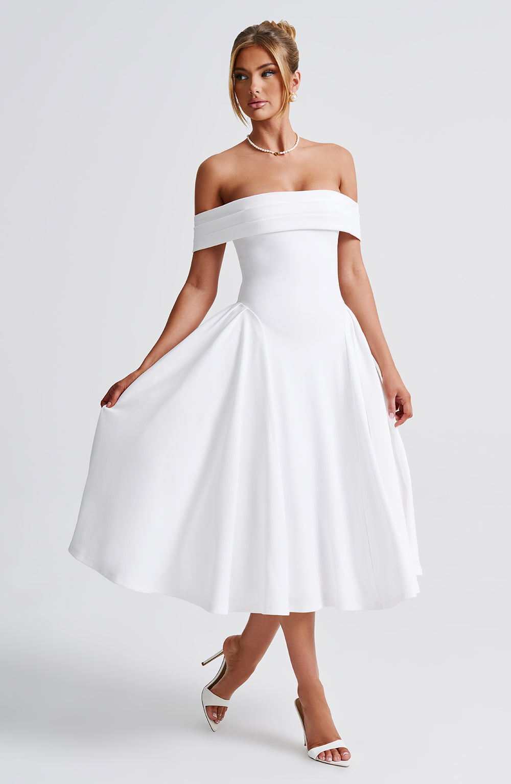 Miranda Midi Elbise - Ivory