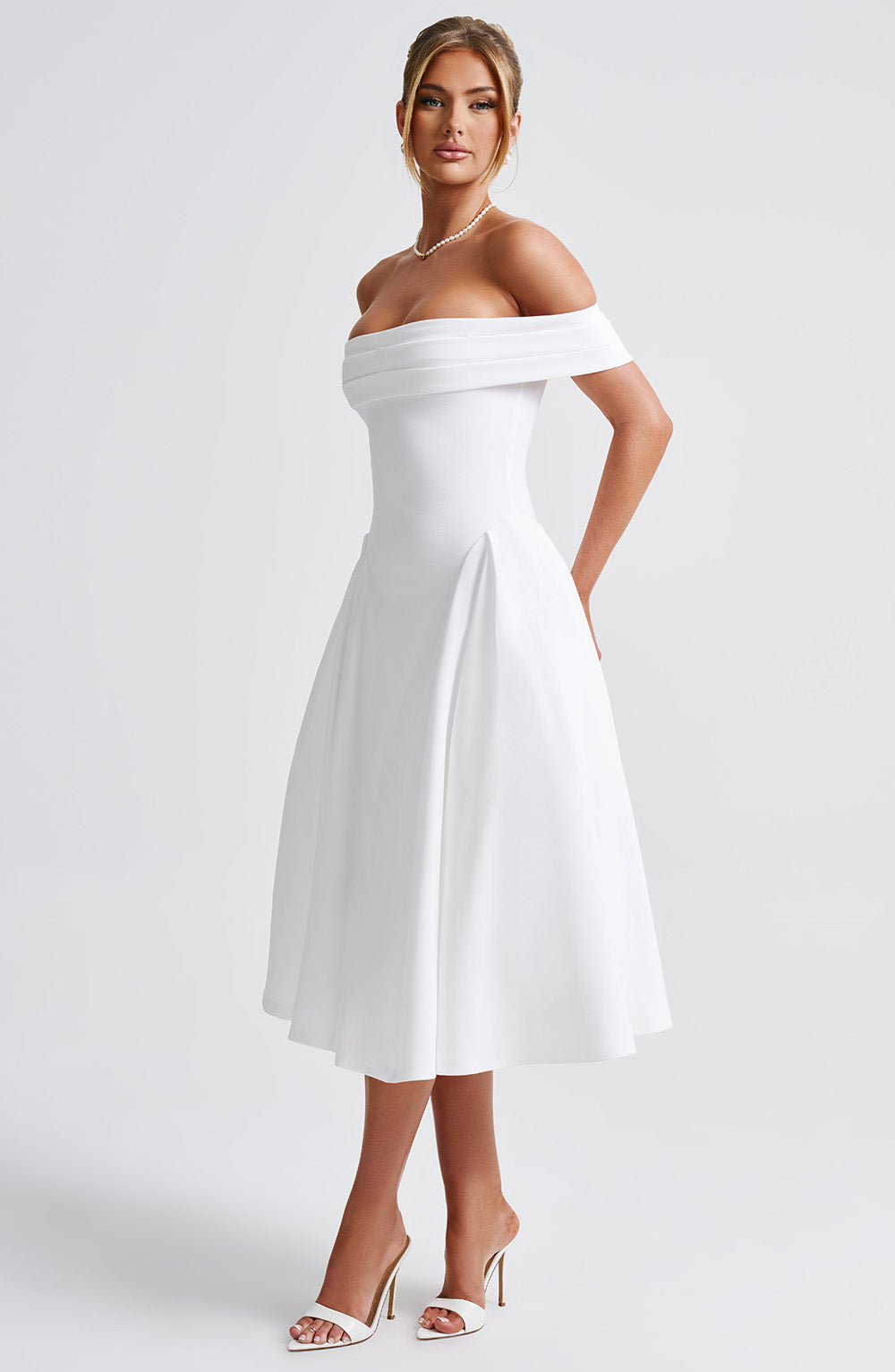 Miranda Midi Elbise - Ivory