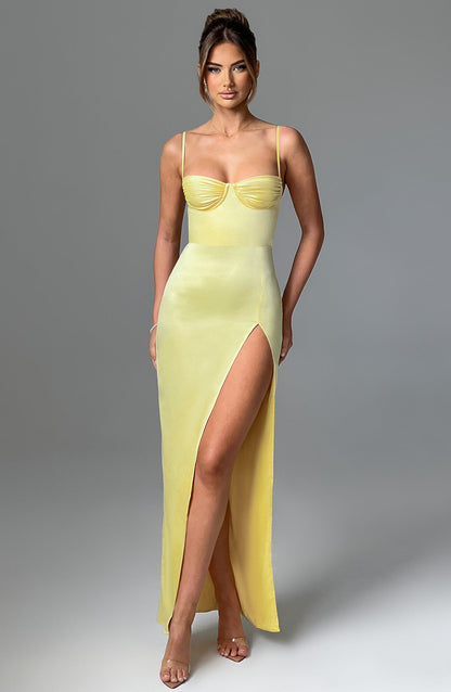 Alora Maxi Elbise - Limon