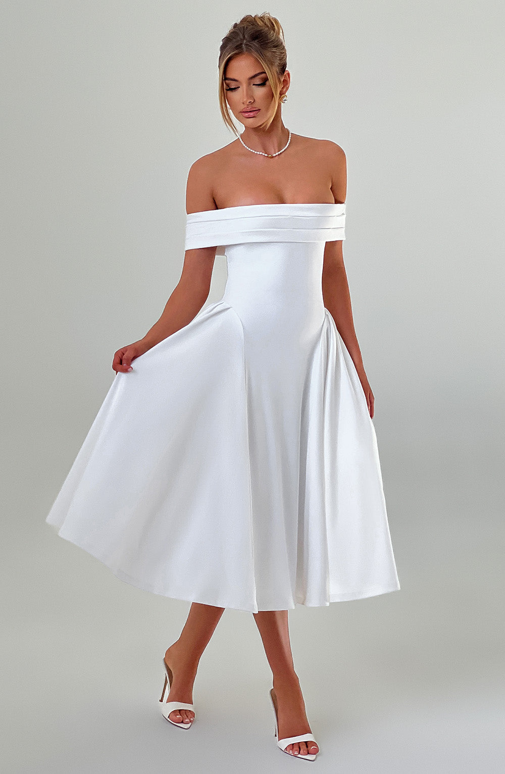 Miranda Midi Elbise - Ivory