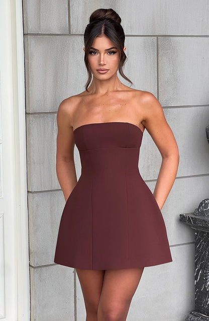 Robe courte Asha - Marron