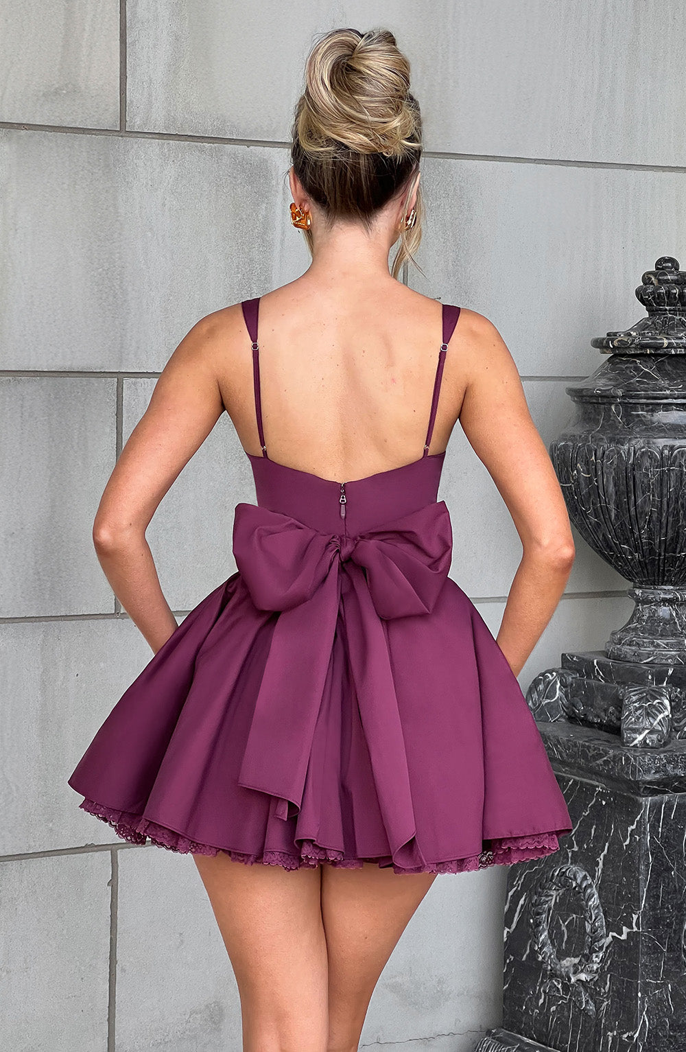 Robe courte Josie - Laque cerise