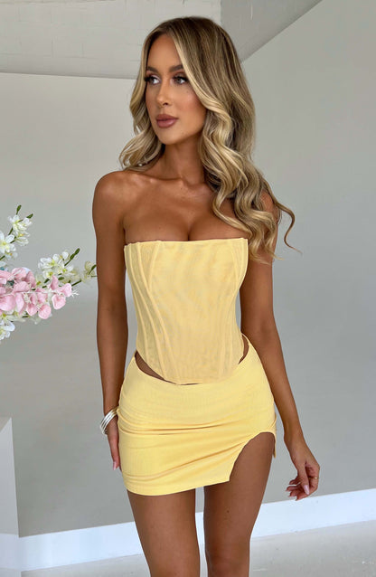 Alina Mini Etek - Lemon