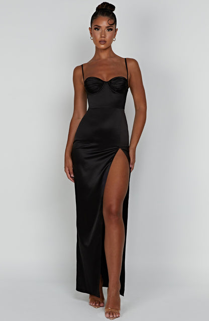 Robe longue Alora - Noir