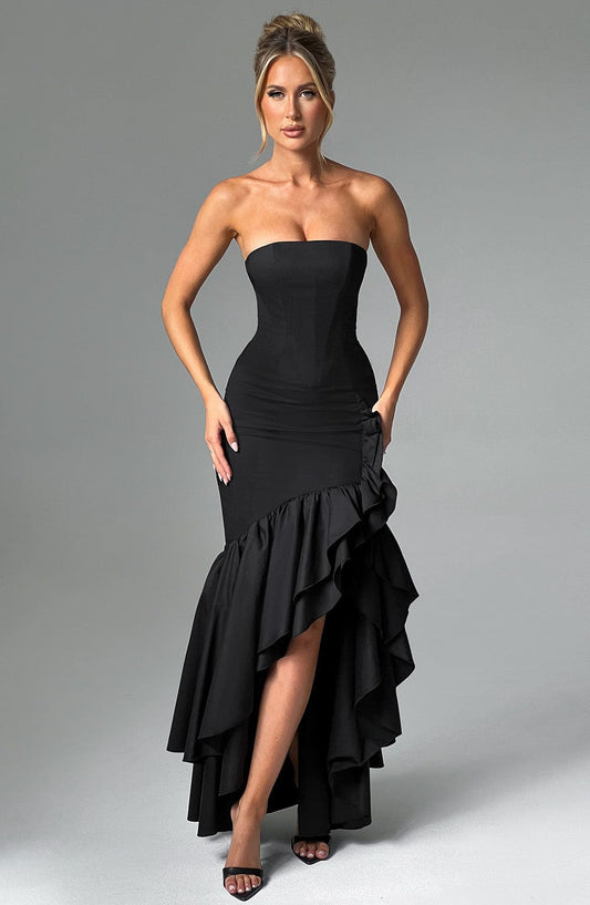 Angelina Maxi Elbise - Siyah