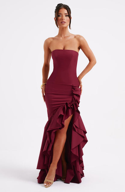 Angelina Maxi Dress - Burgundy