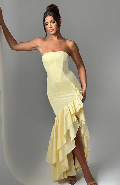 Angelina Maxi Elbise - Lemon