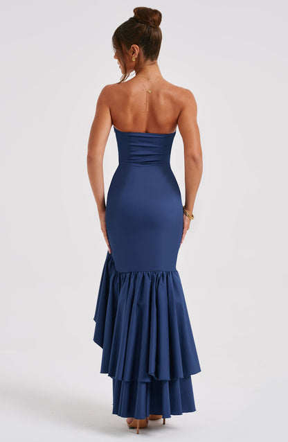 Robe longue Angelina - Bleu marine