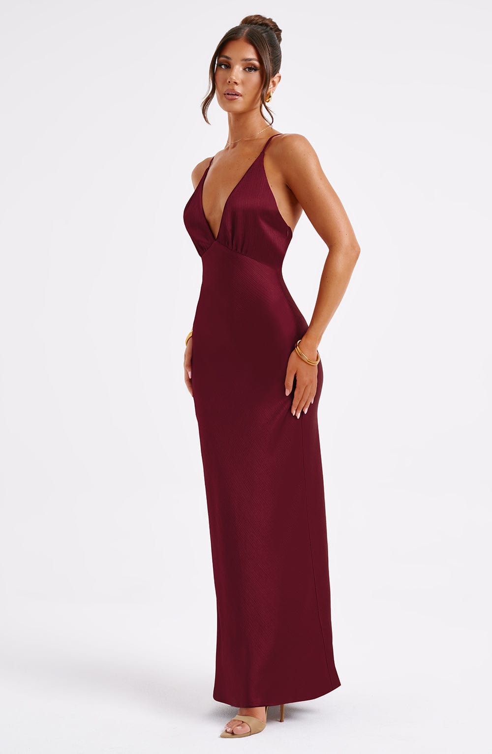 Robe longue Anja - Bordeaux